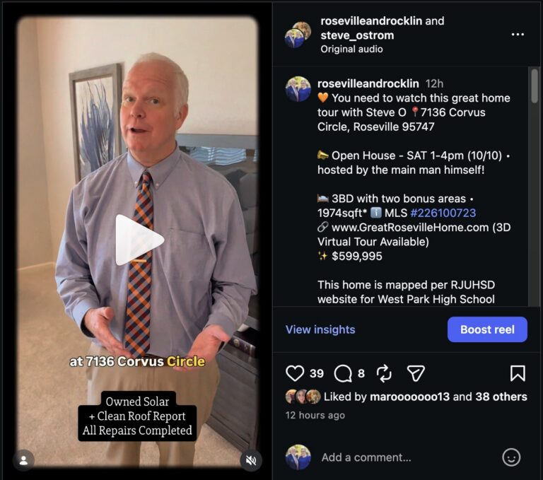 instagram video tour with listing agent steve ostrom coldwell banker compass